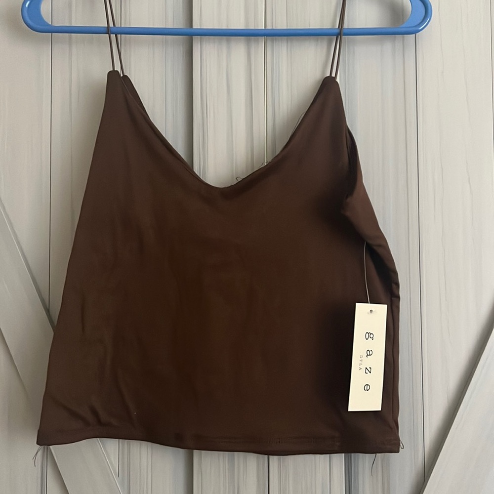 Brown Spaghetti strap